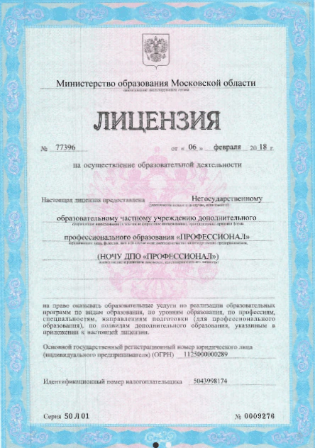Приложение к лицензии, страница 2